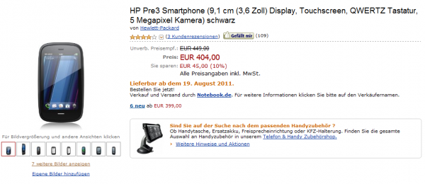 HP Pre3 Amazon HP Pre3 Amazon