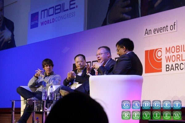 Stephen Elop - Peter Chou en Dennis Crowley Stephen Elop - Peter Chou en Dennis Crowley